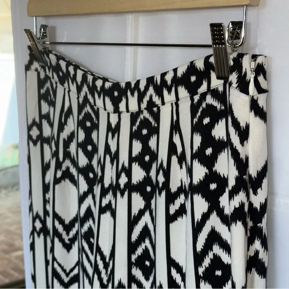 PHILOSOPHY Geometric Print Black and White Wide Leg Palazzo Pants Size 8 - Picture 5 of 9